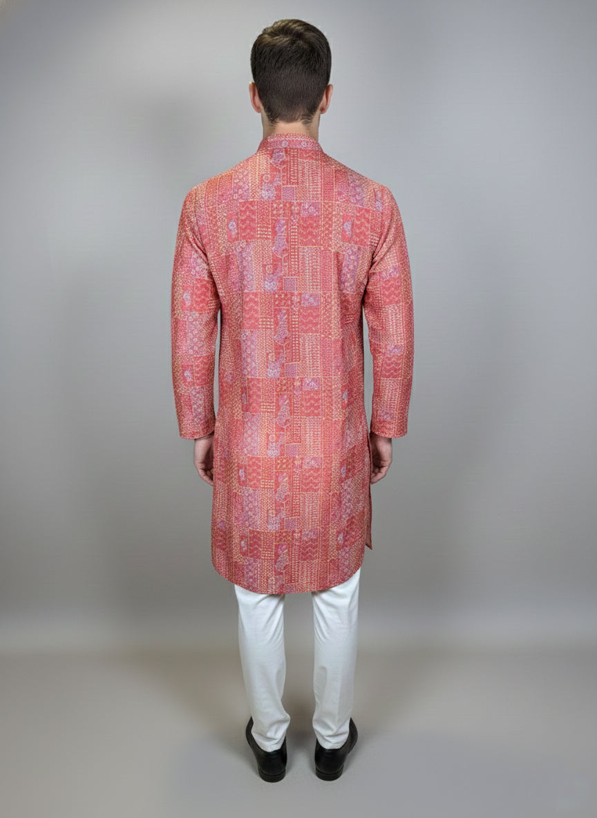 Soul Armor Mens Textured Ethnic Pattern Kurta Set