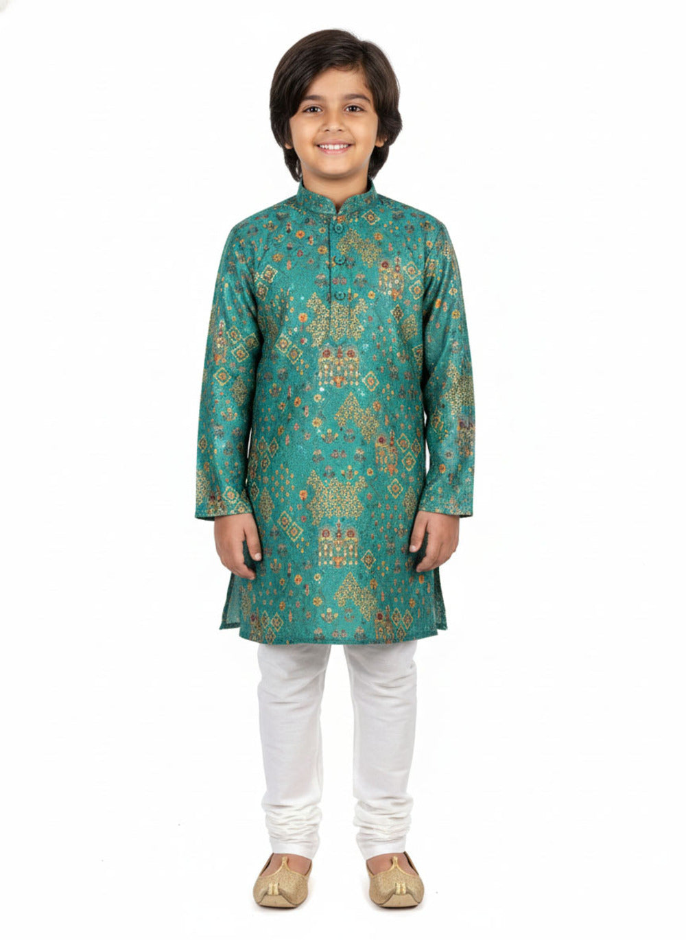 Elevate Emerald Designer Kurta with White Pajama