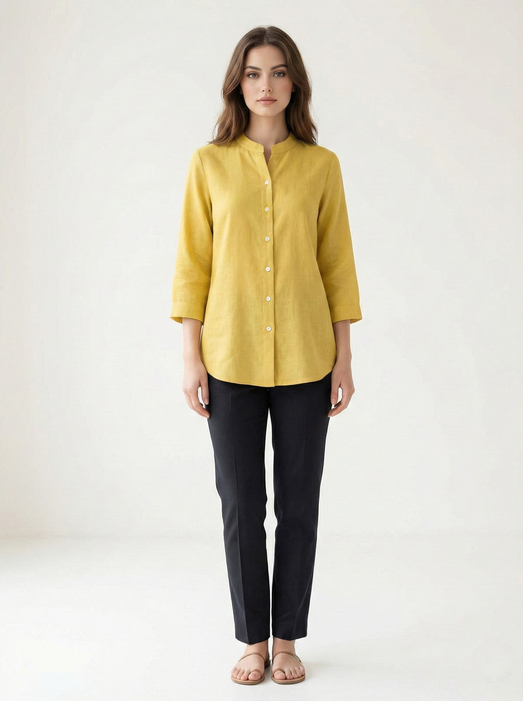 Soul Armor Ladies Solid Shirt with Classic Button Placket and Full Sleeves