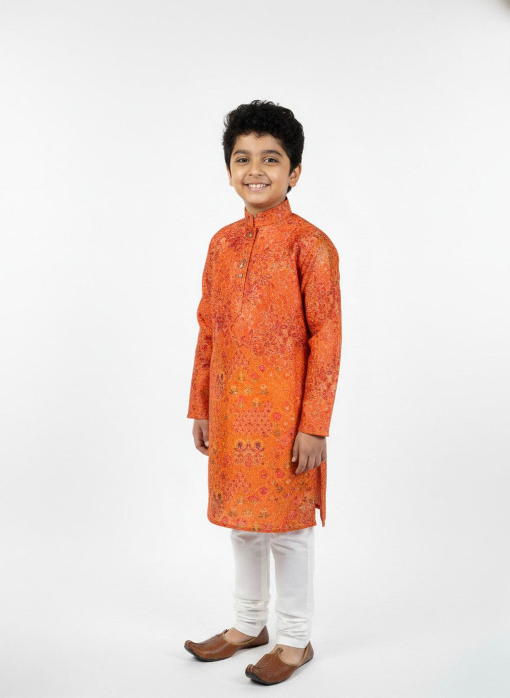 Elevate Royal Amber Kurta with White Pajama