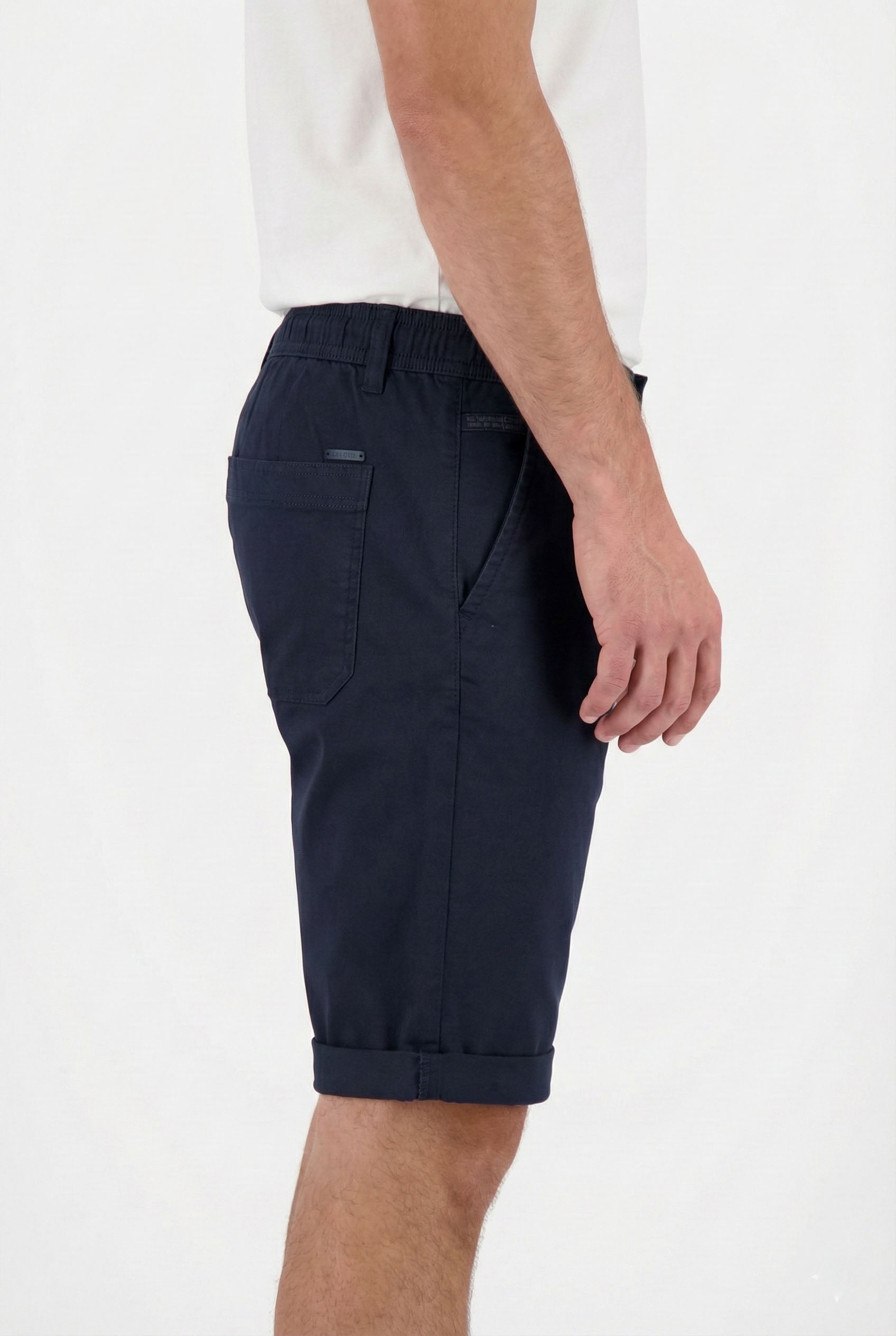 Beevee Mens Solid Cotton Drawstring Relaxed Casual Summer Shorts