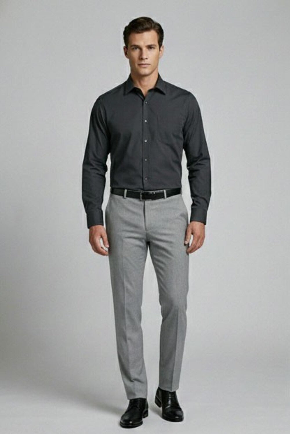 Soul Armor Classic Solid Textured Full Sleeve Shirt