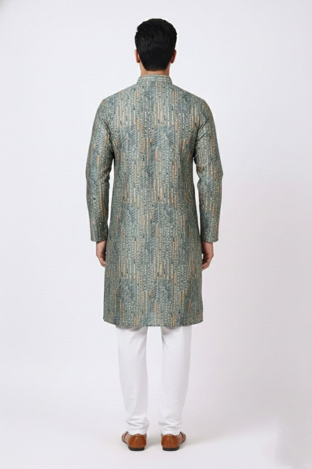 Soul Armor Mens Abstract Motif Pattern Full Sleeve Ethnic Kurta Set