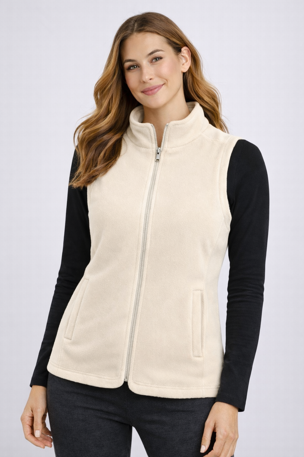 Soul Armor Solid Warm Fleece Sleeveless Womens Winter Jacket