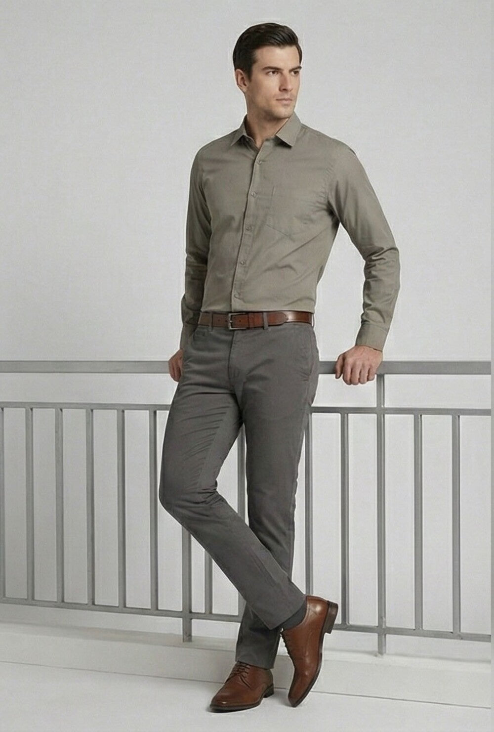 Soul Armor Classic Solid Textured Full Sleeve Shirt