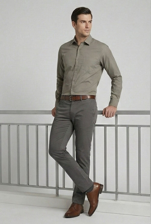 Soul Armor Classic Solid Textured Full Sleeve Shirt