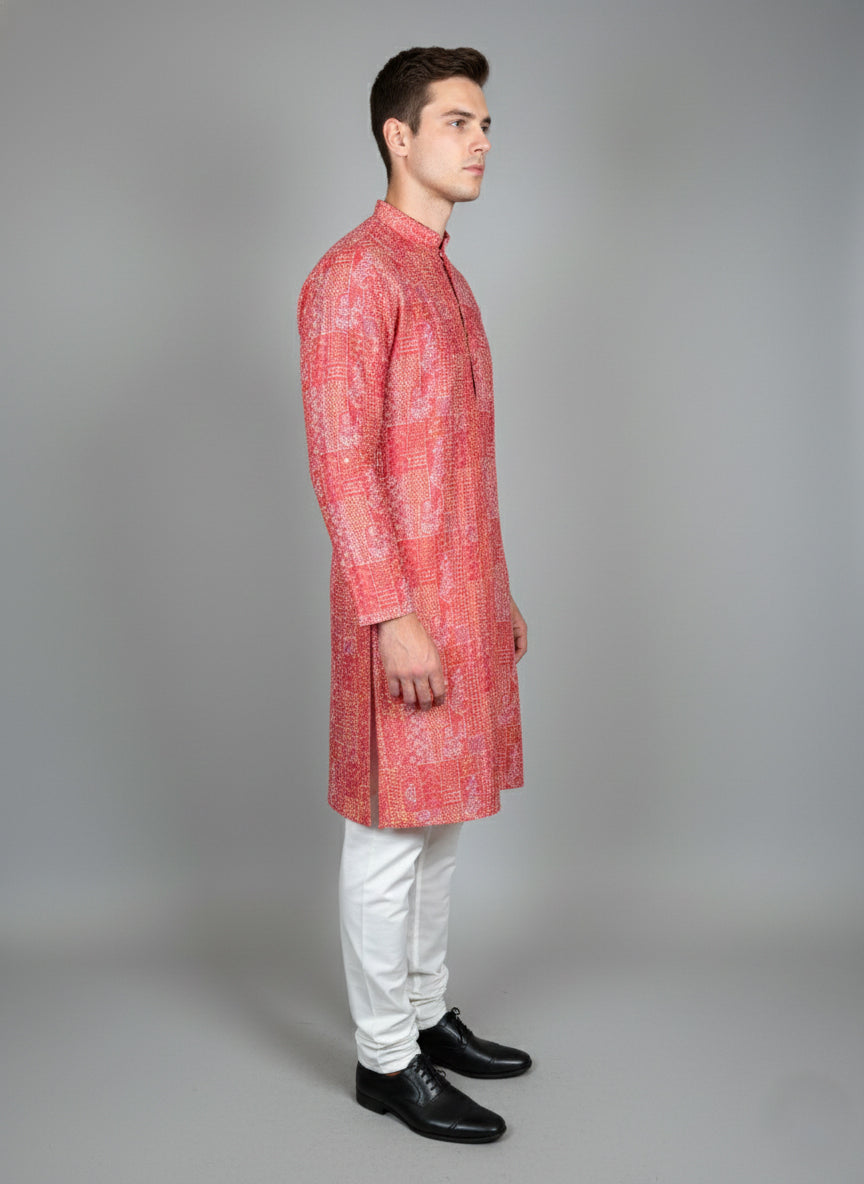 Soul Armor Mens Textured Ethnic Pattern Kurta Set