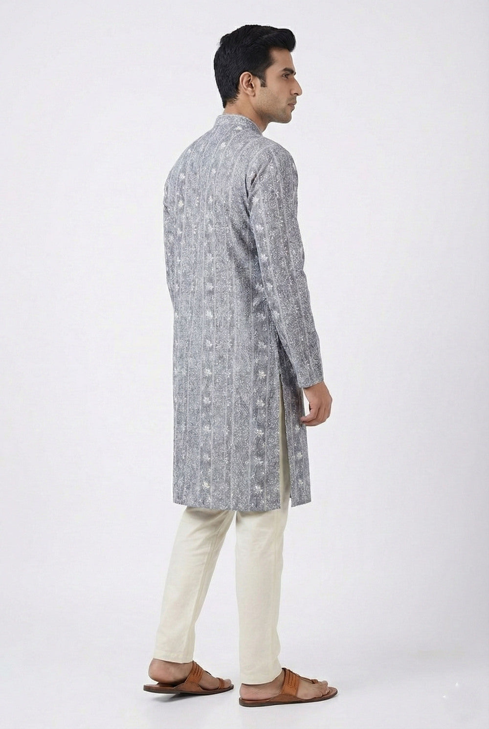 Soul Armor Mens Detailed Ethnic Surface Design Full Sleeve Kurta Set