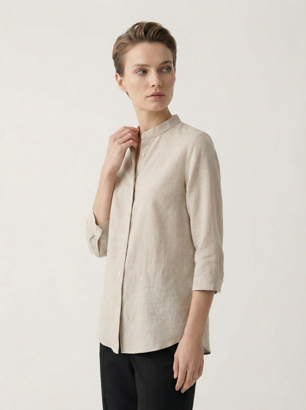 Soul Armor Ladies Solid Shirt with Classic Button Placket and Full Sleeves