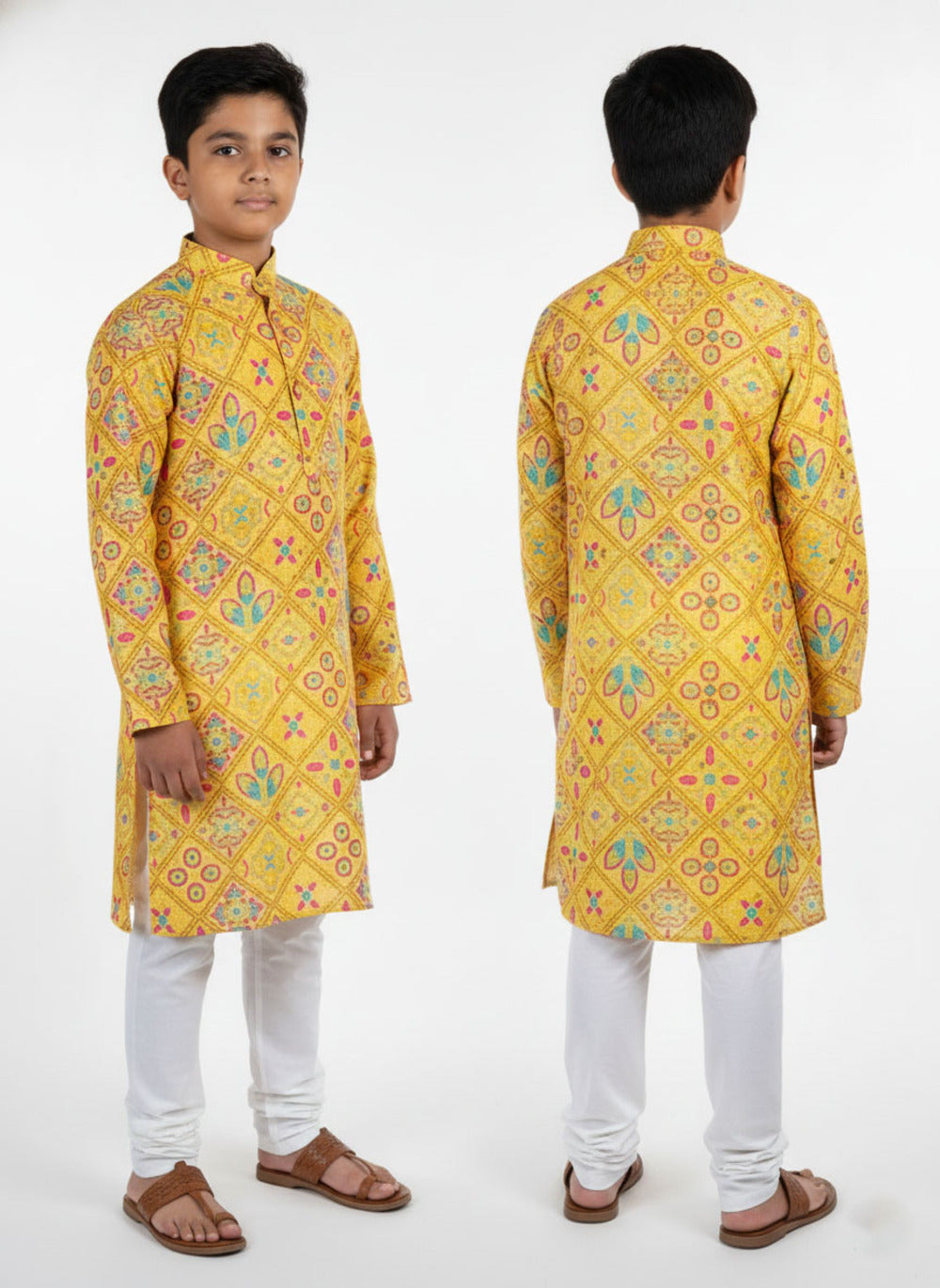 Elevate Printed Festive Wear Yellow Kurta Set