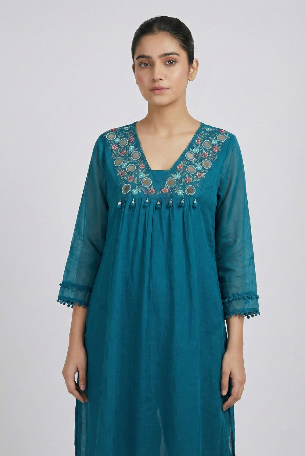Soul Armor Elegant Embroidered Yoke Kurta Pant & Dupatta Set