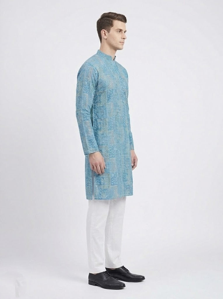 Soul Armor Mens Textured Ethnic Pattern Kurta Set