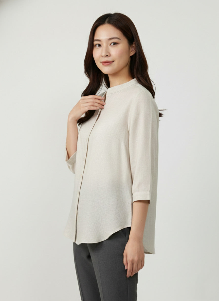 Soul Armor Ladies Solid Shirt with Classic Button Placket and Full Sleeves