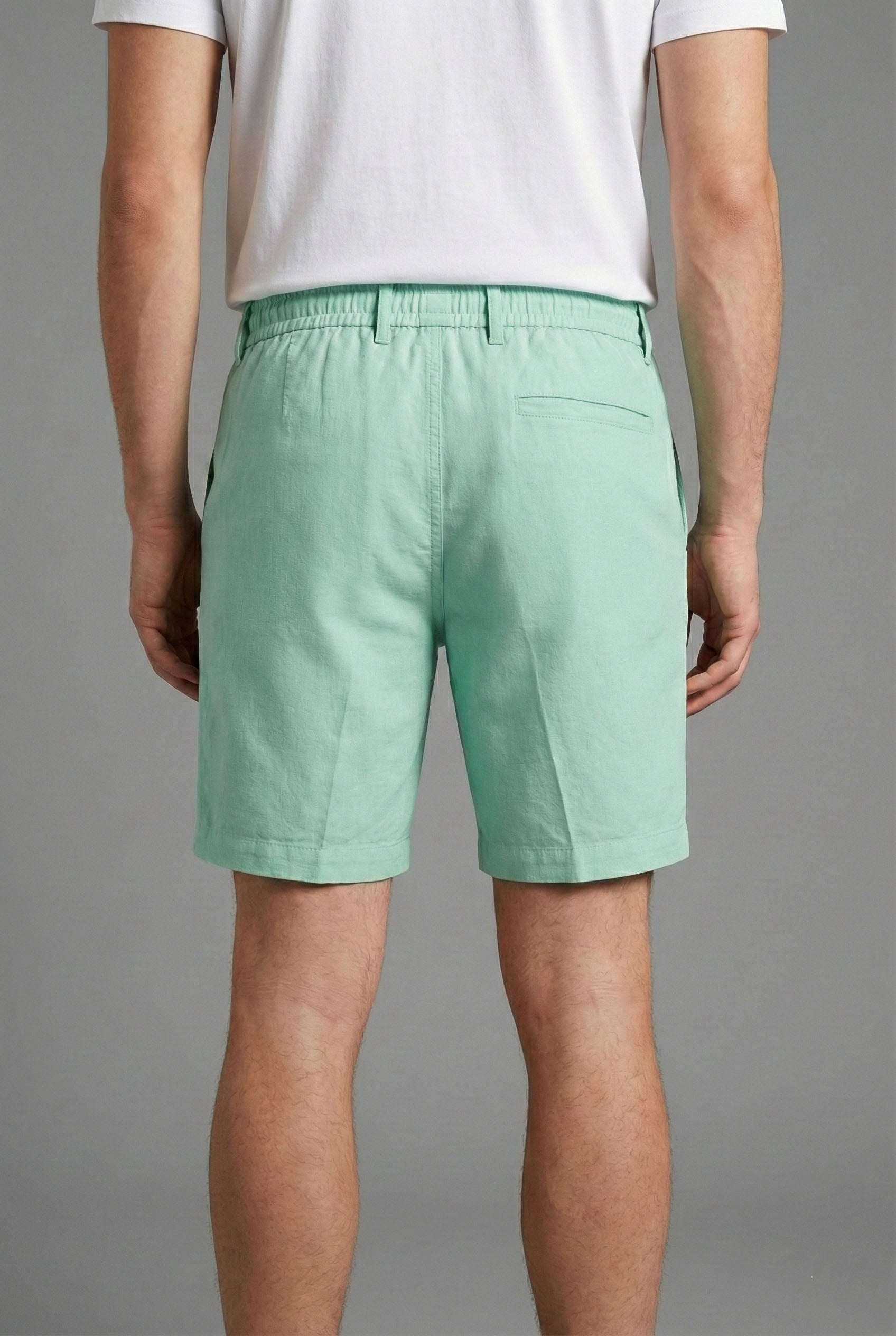Beevee Mens Solid Cotton Smart Casual Summer Shorts