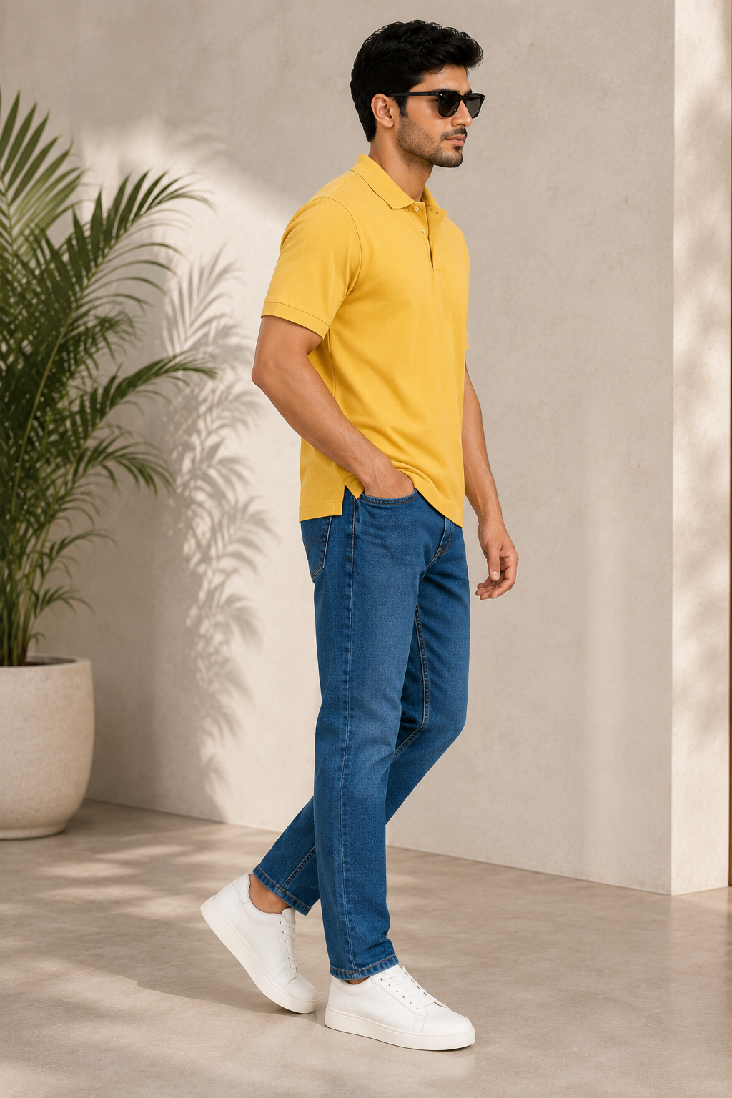 SOUL ARMOR Men's Yellow Solid Polo T-Shirt | Premium 95% Cotton Spandex Stretch Polo | Half Sleeve Casual Smart Wear | Regular Fit