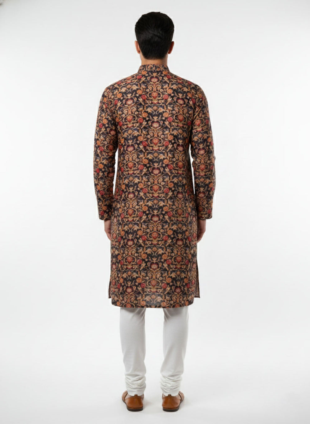 Soul Armor Mens Heritage Floral Motif Layout Straight Fit Kurta Set
