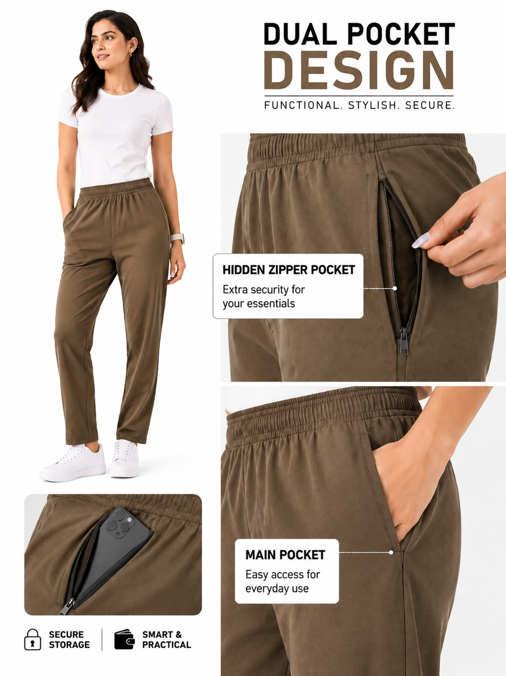 SOUL ARMOR Women's Solid Lower Track Pants | 95% Cotton Spandex Regular Fit | Casual Lounge Wear | Everyday Comfort Pant for Ladies | S-3XL