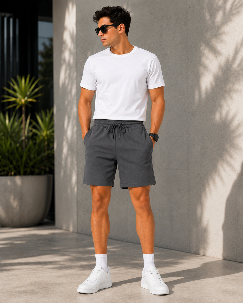 Soul Armor Men's Regular Fit Sports Shorts | Cotton Blend | Drawstring | 2 Side Pockets