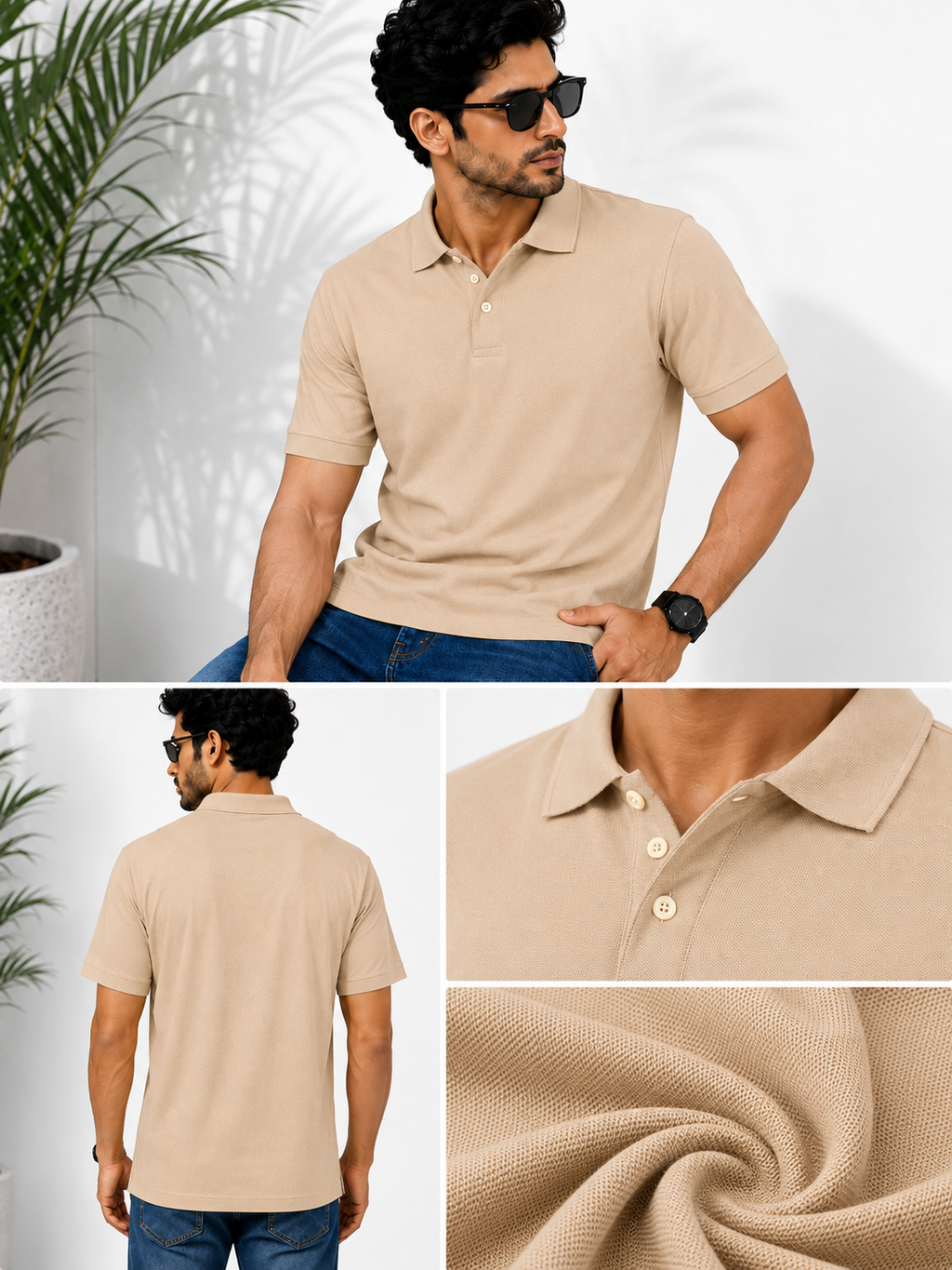 SOUL ARMOR Men's Solid Polo T-Shirt | Premium 95% Cotton Spandex Stretch Polo | Half Sleeve Casual Smart Wear | Regular Fit