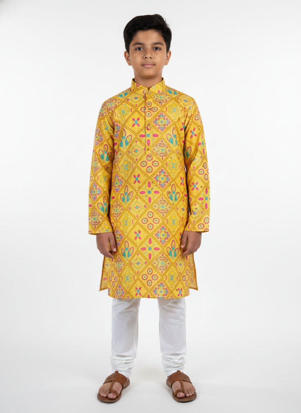 Elevate Printed Festive Wear Yellow Kurta Set