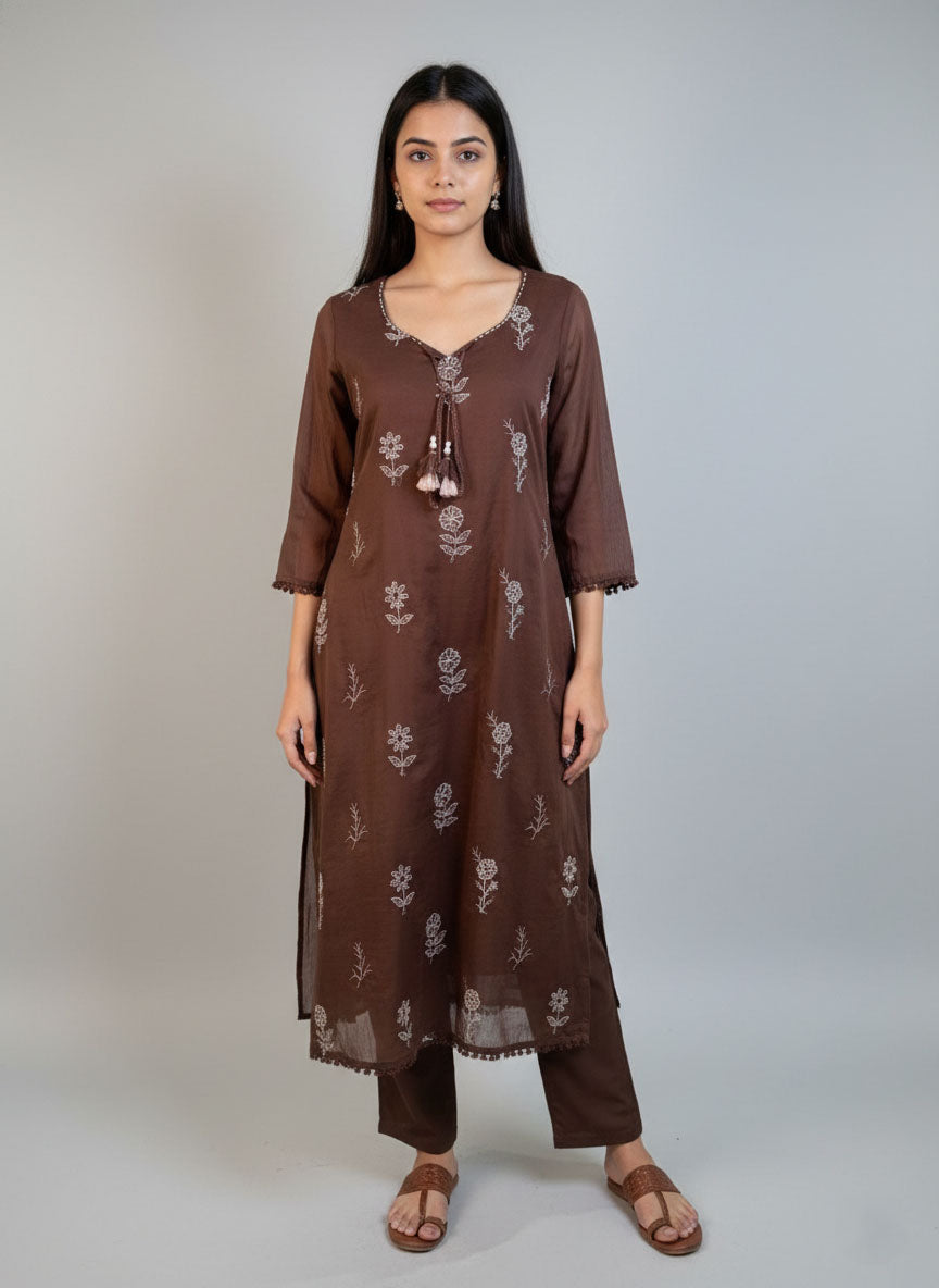 Soul Armor Ladies Traditional 3 Pc Kurti Set with Elegant Buti Motif Print