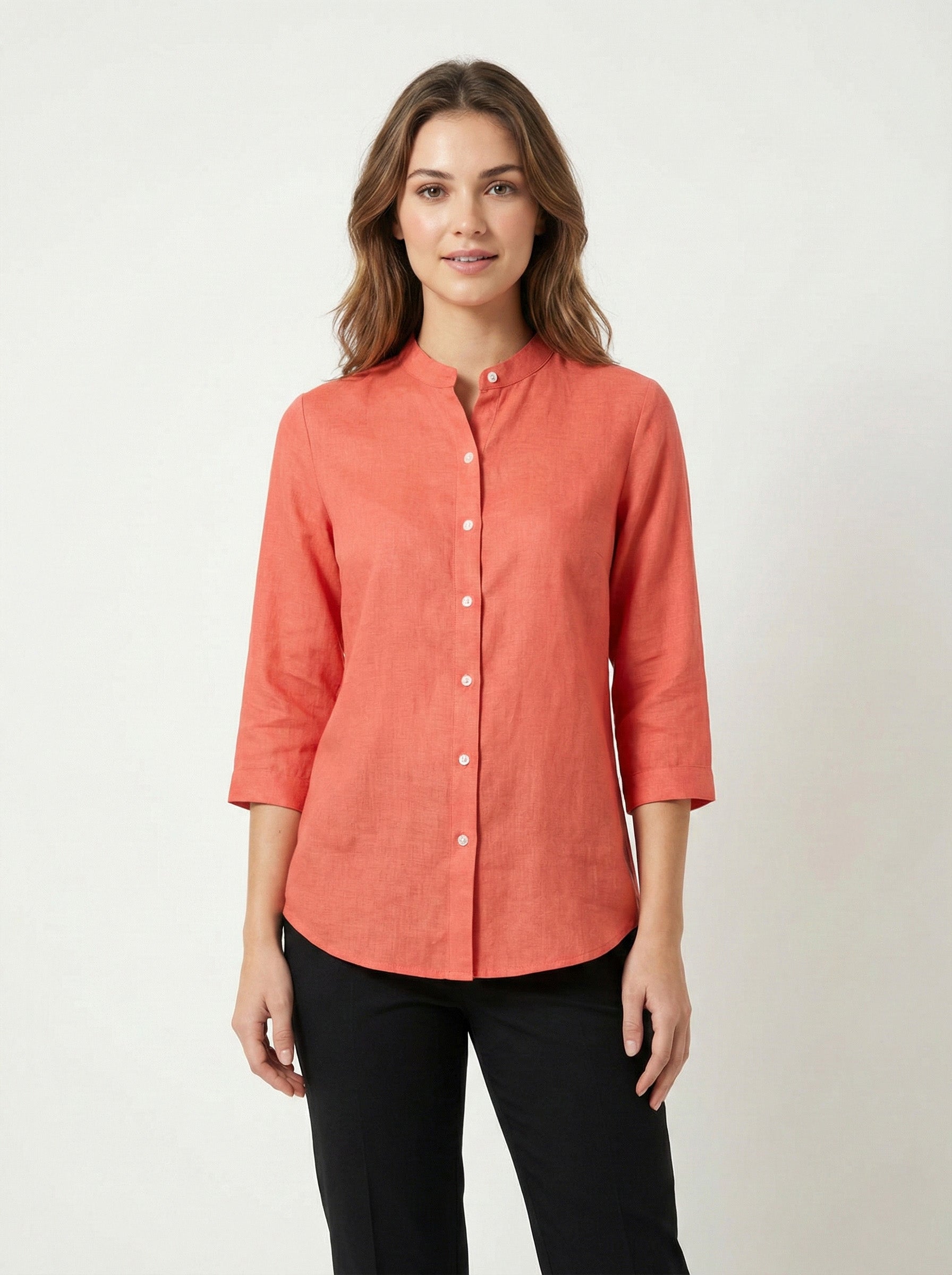Soul Armor Ladies Solid Shirt with Classic Button Placket and Full Sleeves