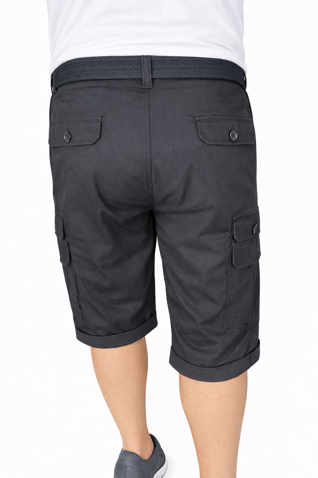 Beevee Mens Belted Cargo Style Cotton Casual Shorts