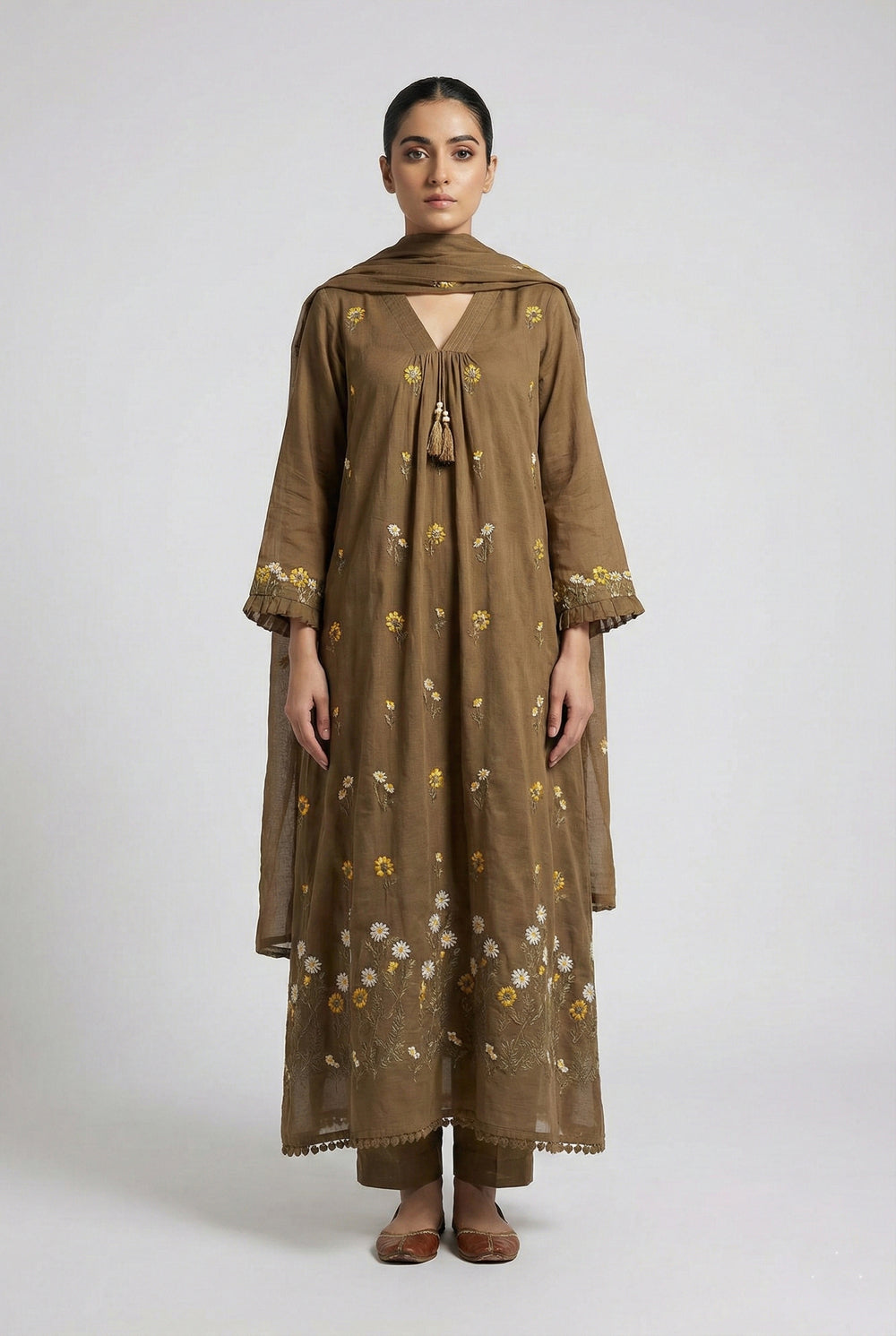 Soul Armor Traditional Embroidered 3-Piece Kurta Set