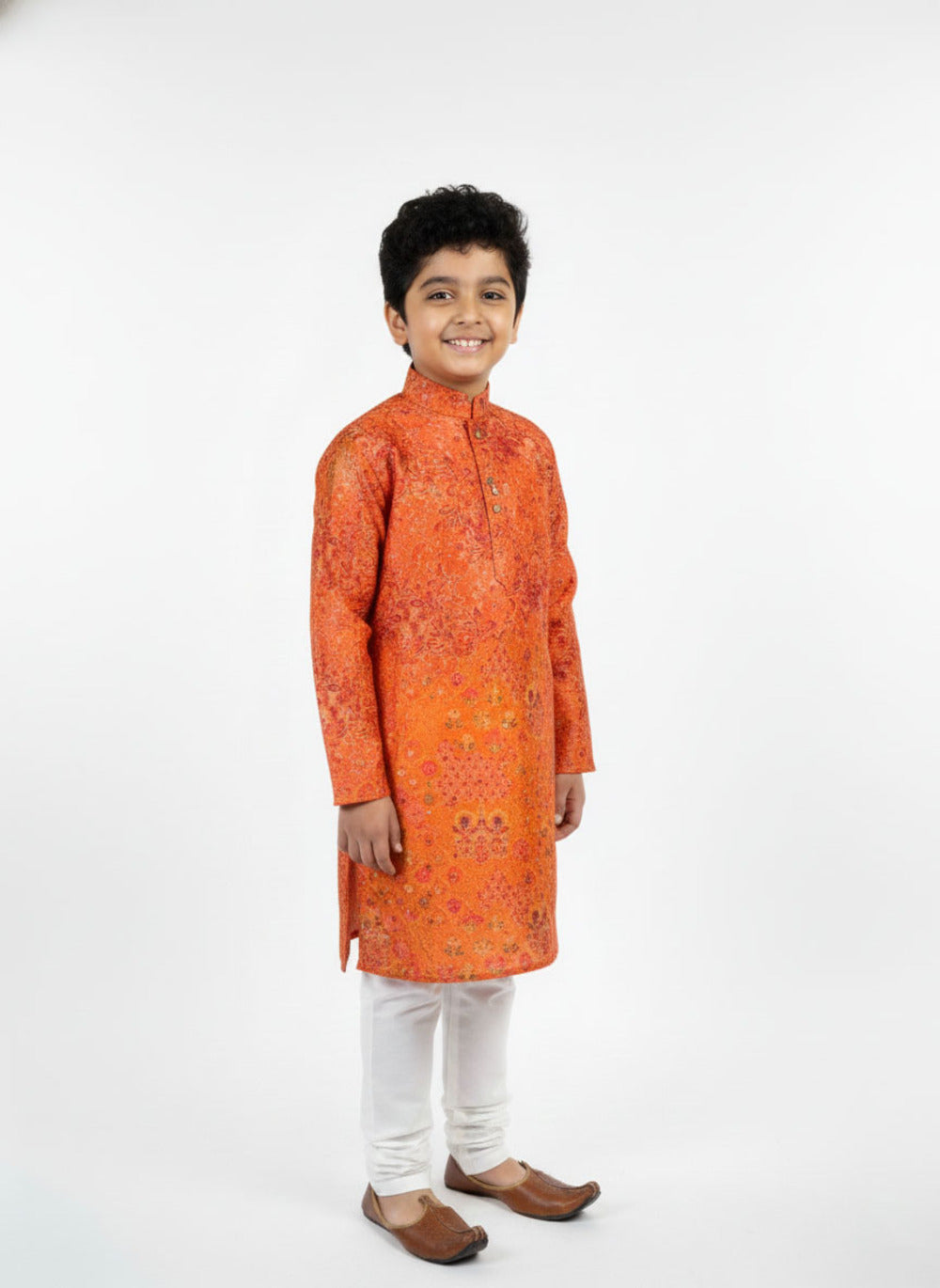 Elevate Royal Amber Kurta with White Pajama