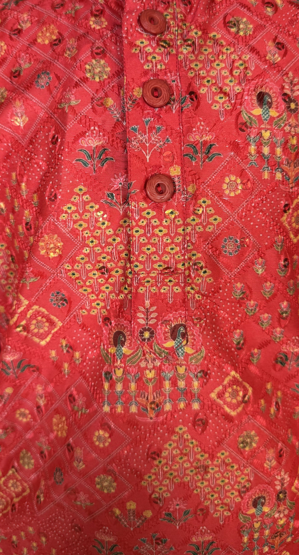 Elevate Traditional Printed Boys Kurta with White Bottom