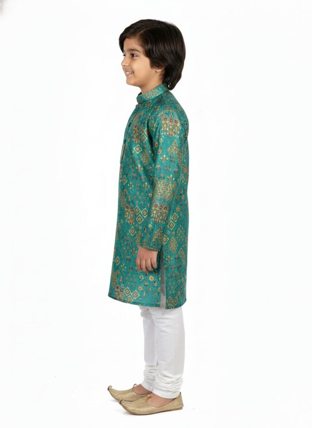 Elevate Emerald Designer Kurta with White Pajama