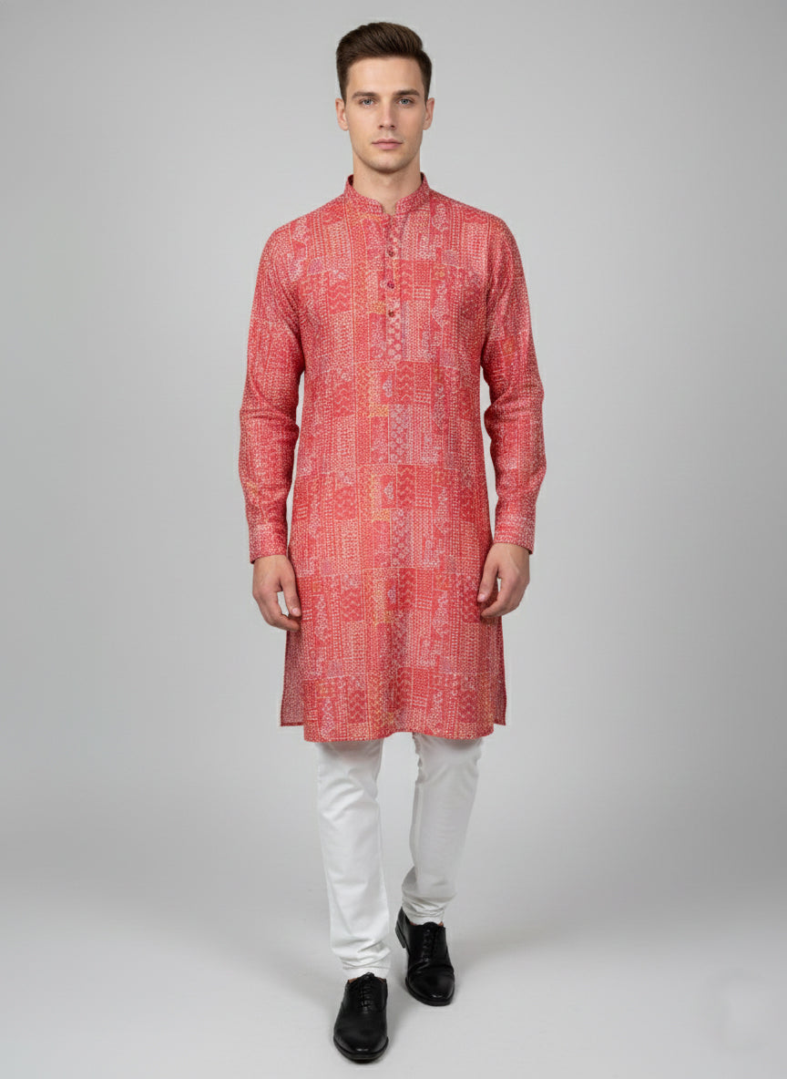 Soul Armor Mens Textured Ethnic Pattern Kurta Set