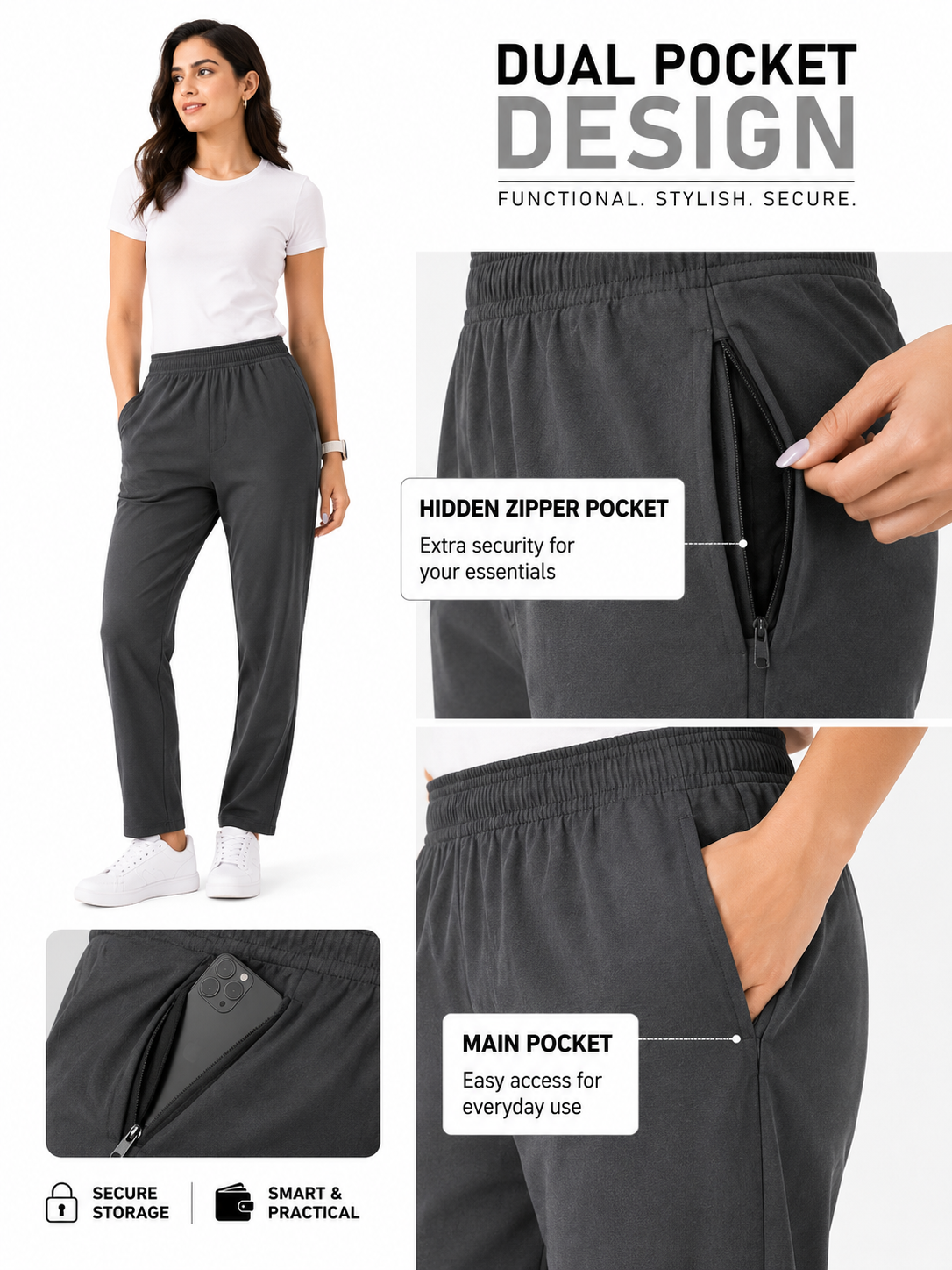 SOUL ARMOR Women's Solid Lower Track Pants | 95% Cotton Spandex Regular Fit | Casual Lounge Wear | Everyday Comfort Pant for Ladies | S-3XL