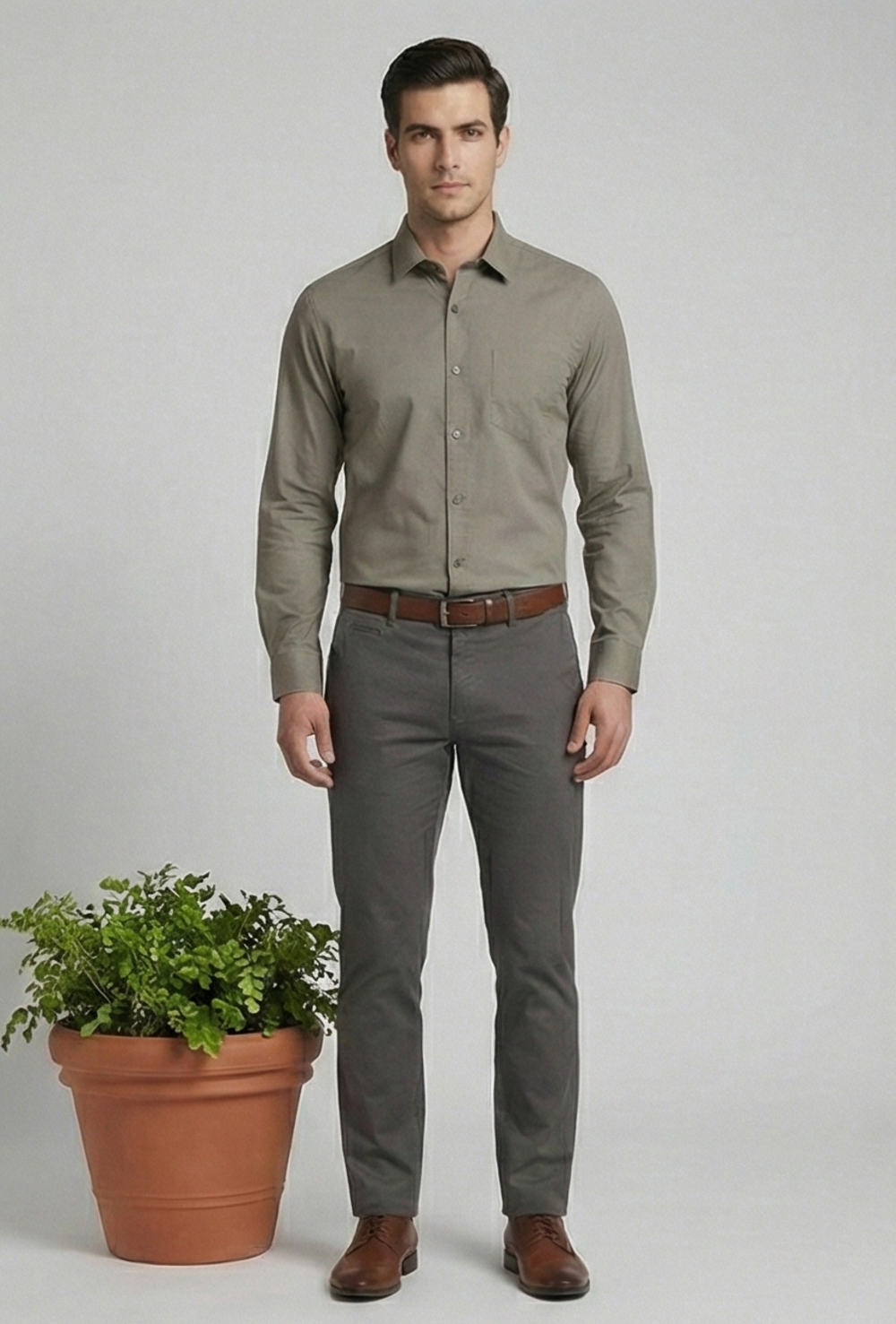 Soul Armor Classic Solid Textured Full Sleeve Shirt