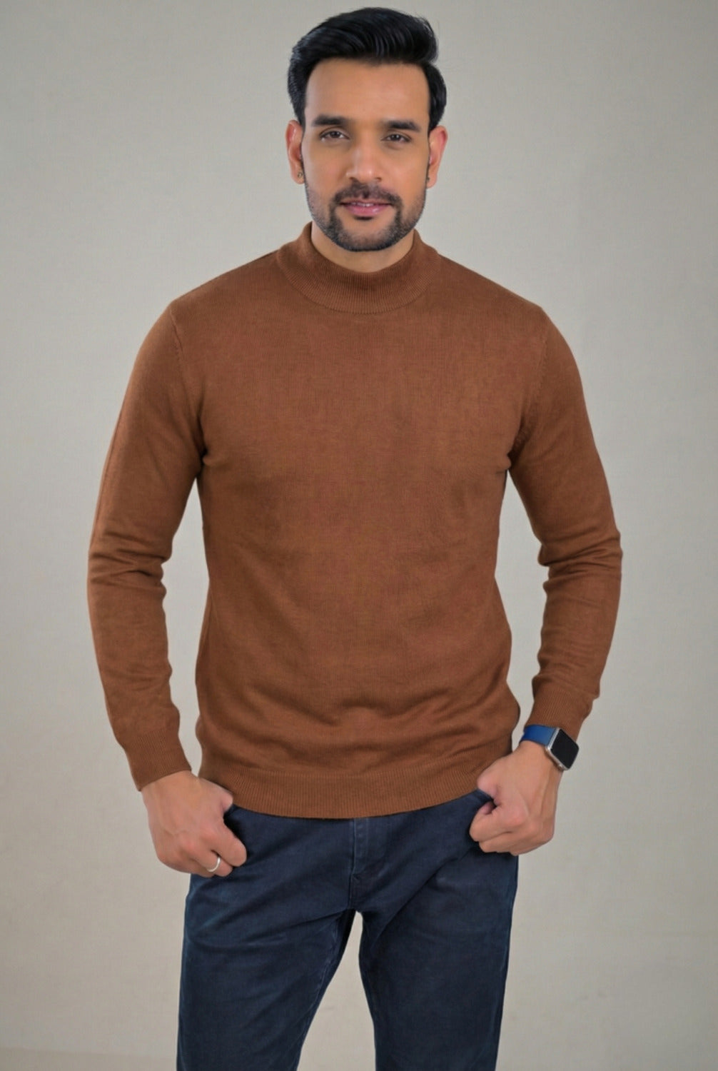 Soul Armor Classic Solid  Wool Blend Turtleneck Sweater