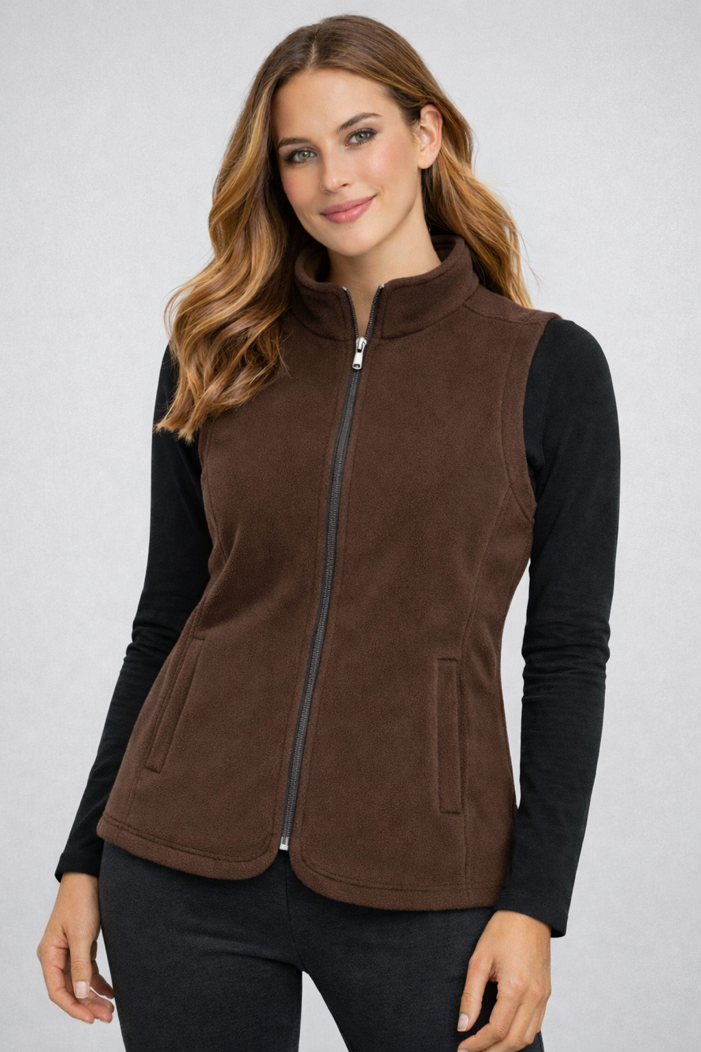 Soul Armor Solid Warm Fleece Sleeveless Womens Winter Jacket
