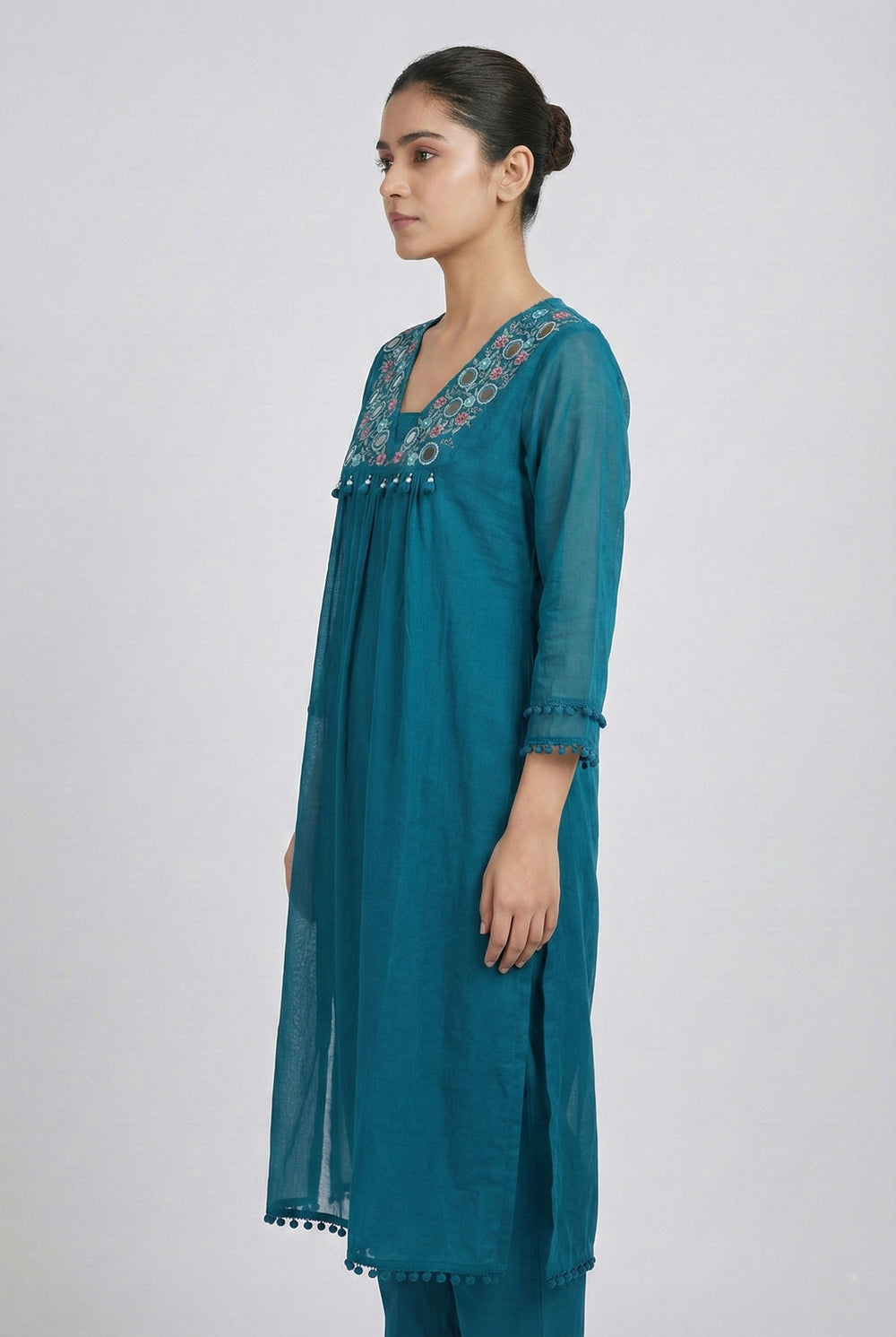 Soul Armor Elegant Embroidered Yoke Kurta Pant & Dupatta Set