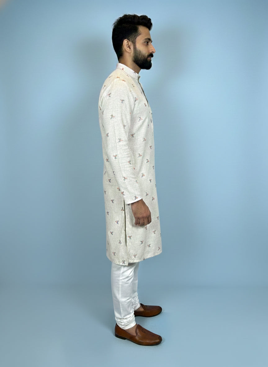 Soul Armor Traditional Fine Print Mens Kurta Set