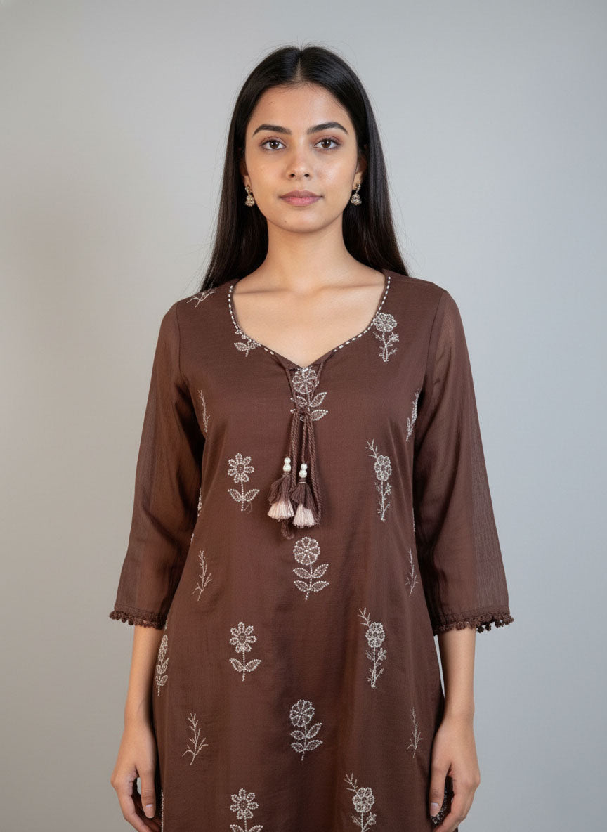 Soul Armor Ladies Traditional 3 Pc Kurti Set with Elegant Buti Motif Print