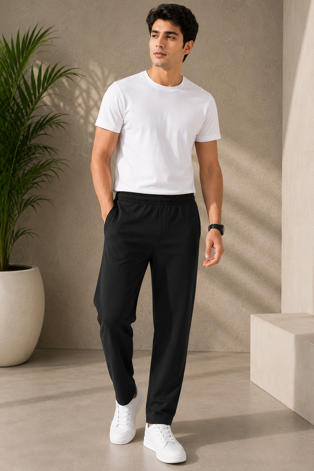 SOUL ARMOR Men's Solid Lower Track Pants | 95% Cotton Spandex Regular Fit | Casual Lounge Wear | Everyday Comfort Pant | M-3XL