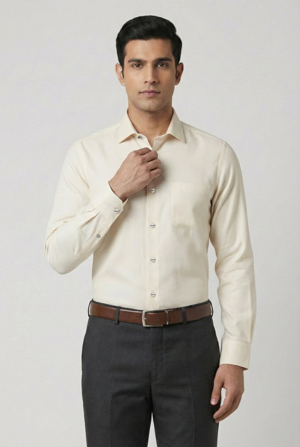 Soul Armor Micro Textured Full Sleeve Formal Shirt