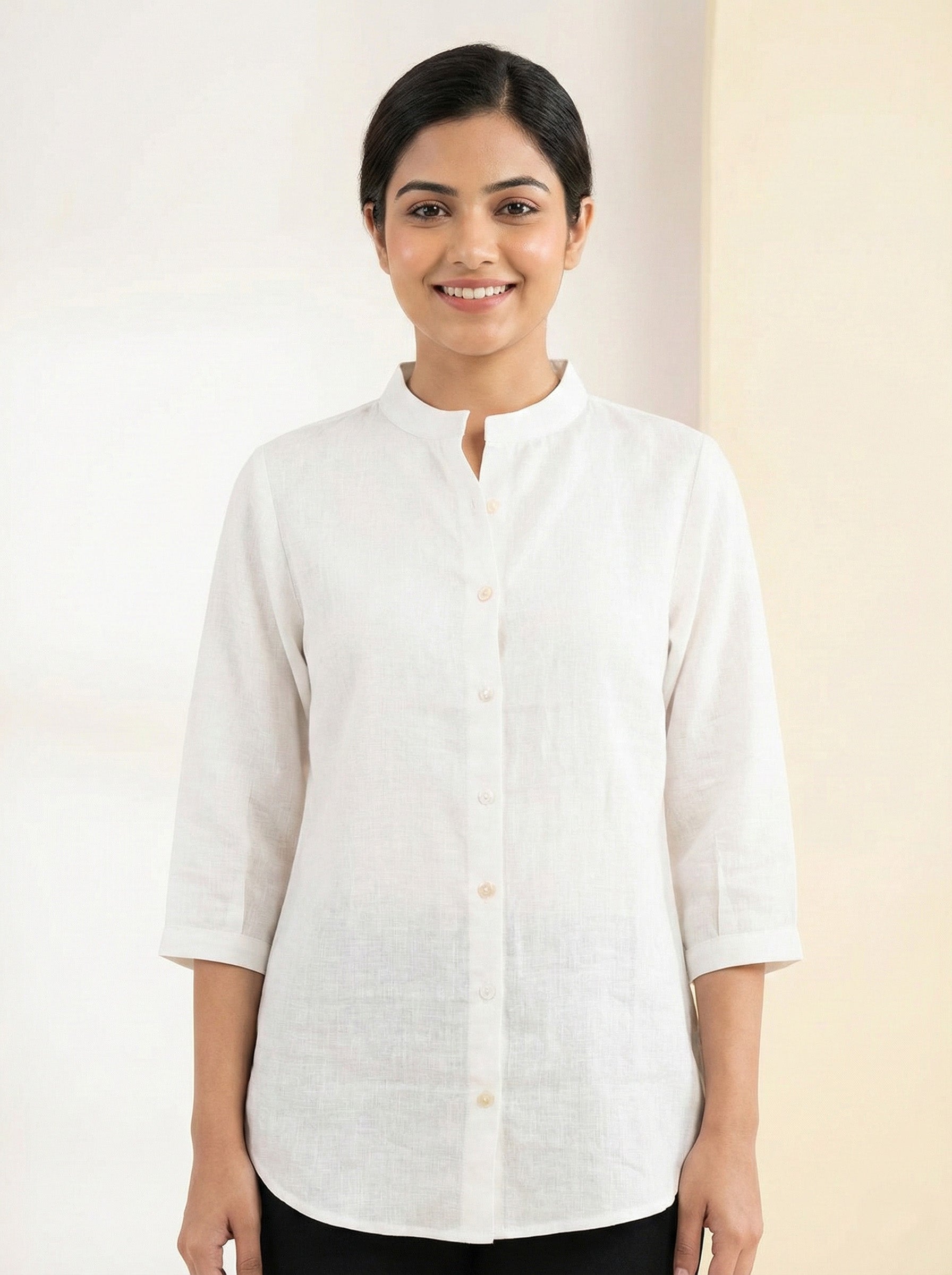 Soul Armor Ladies Solid Shirt with Classic Button Placket and Full Sleeves