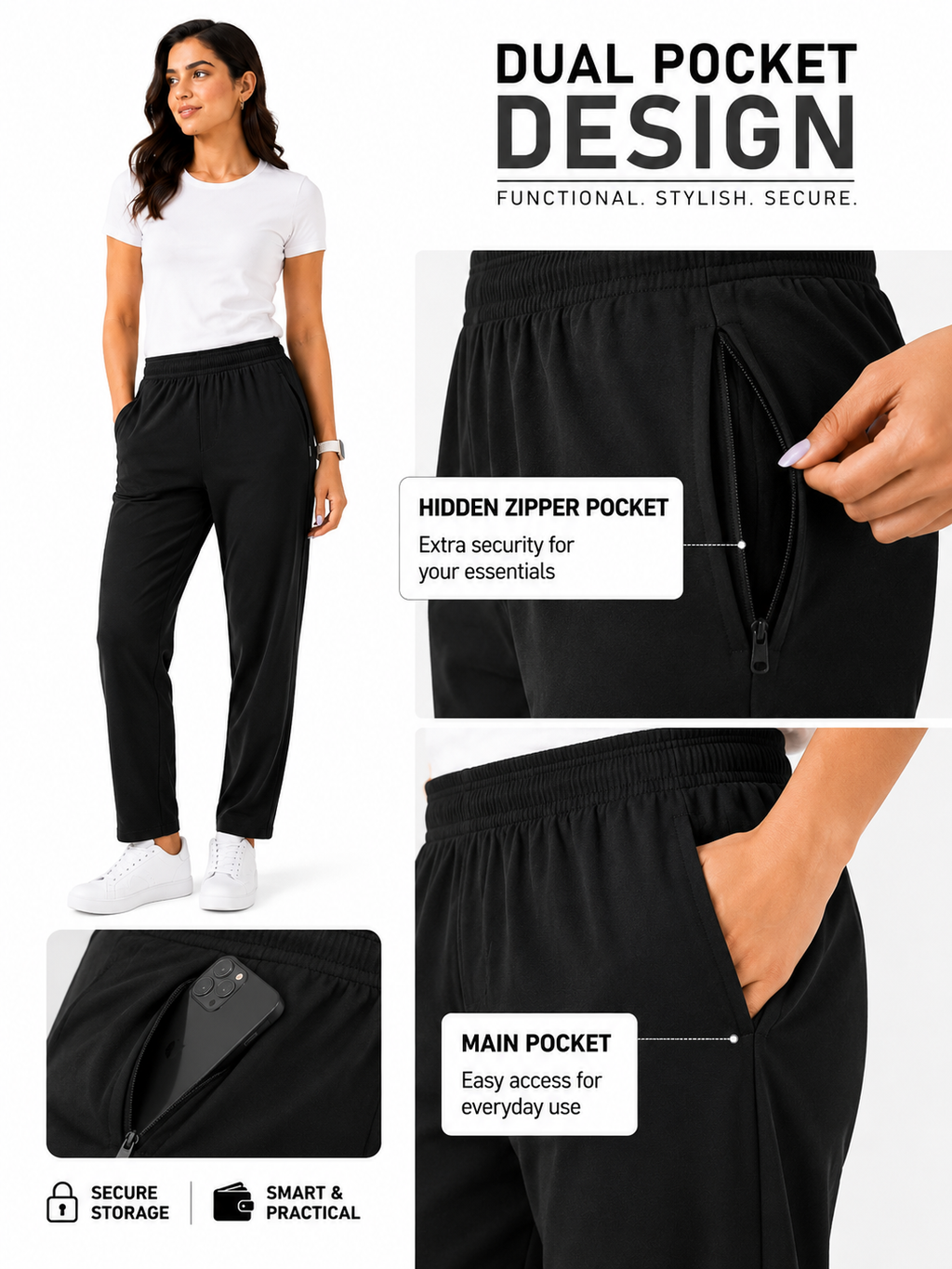 SOUL ARMOR Women's Solid Lower Track Pants | 95% Cotton Spandex Regular Fit | Casual Lounge Wear | Everyday Comfort Pant for Ladies | S-3XL