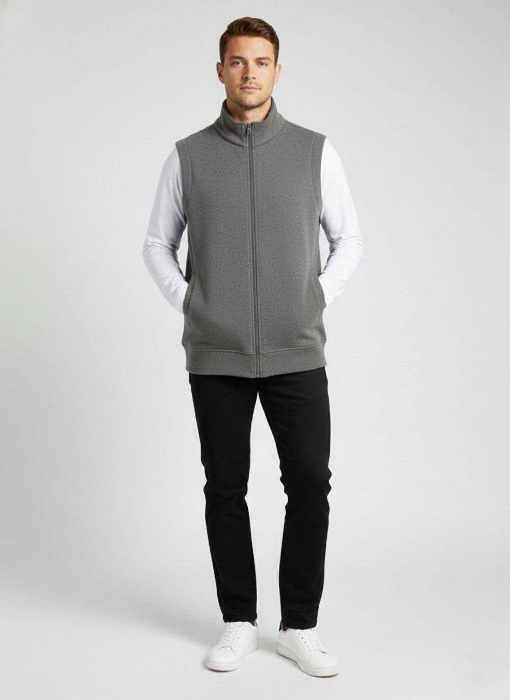 Soul Armor Mens  Polar Fleece Zip-Up Sleeveless Jacket