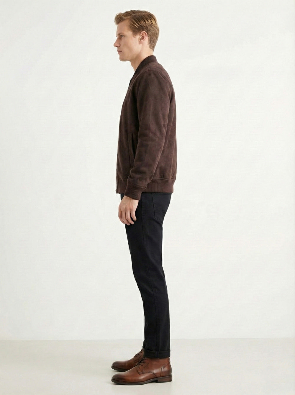 Soul Armor Mens Ribbed Fabric Smart Casual Zip Jacket