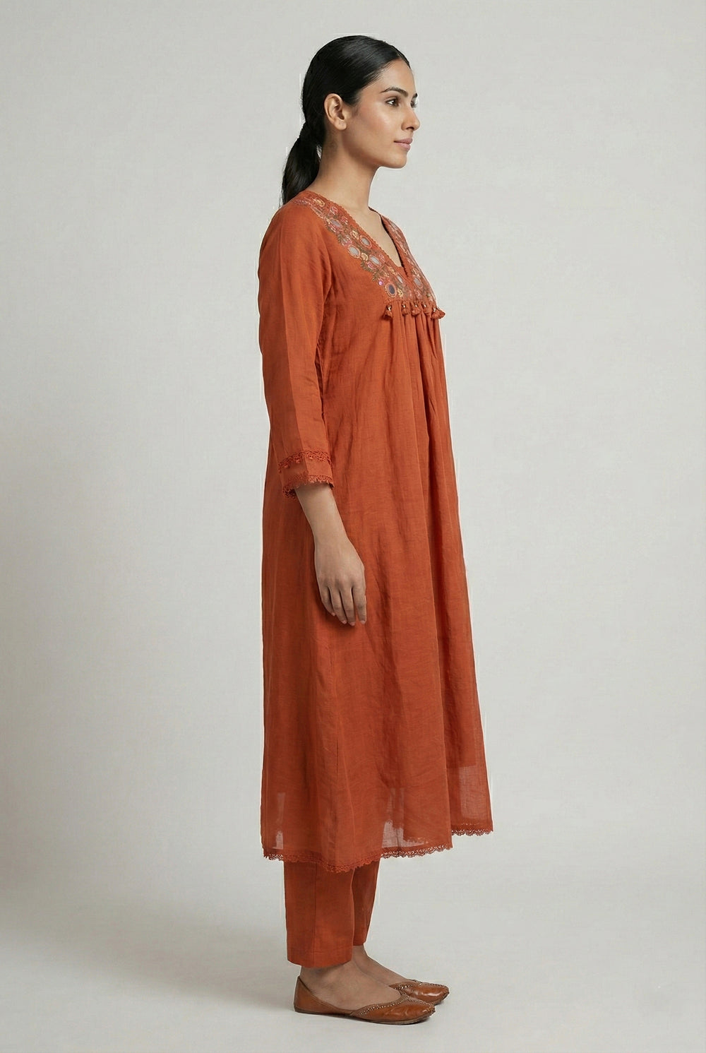 Soul Armor Elegant Embroidered Yoke Kurta Pant & Dupatta Set