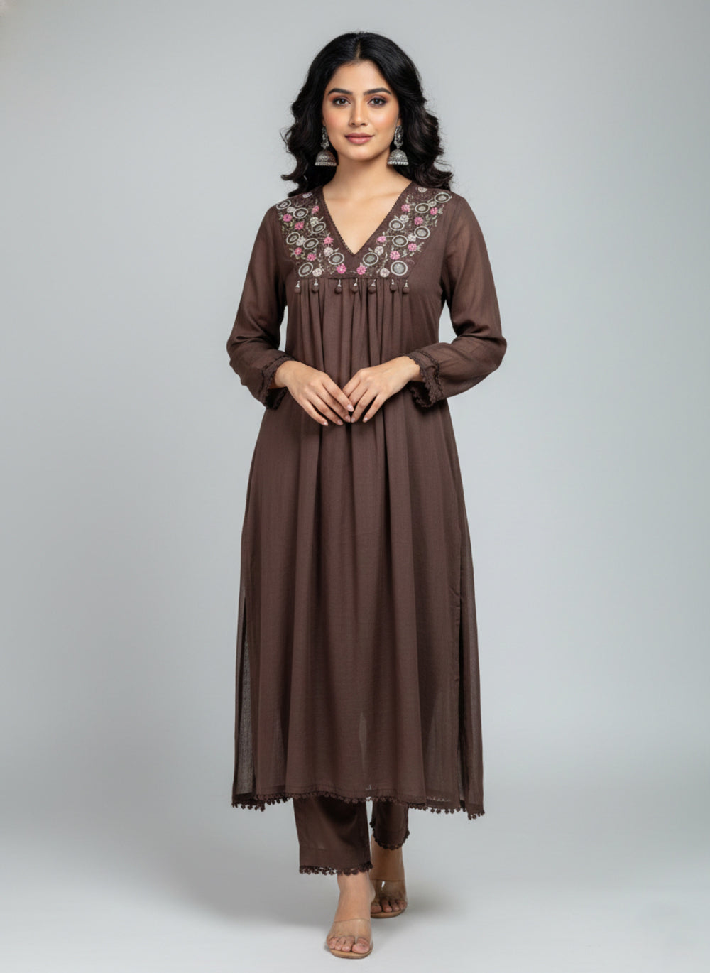 Soul Armor Elegant Embroidered Yoke Kurta Pant & Dupatta Set