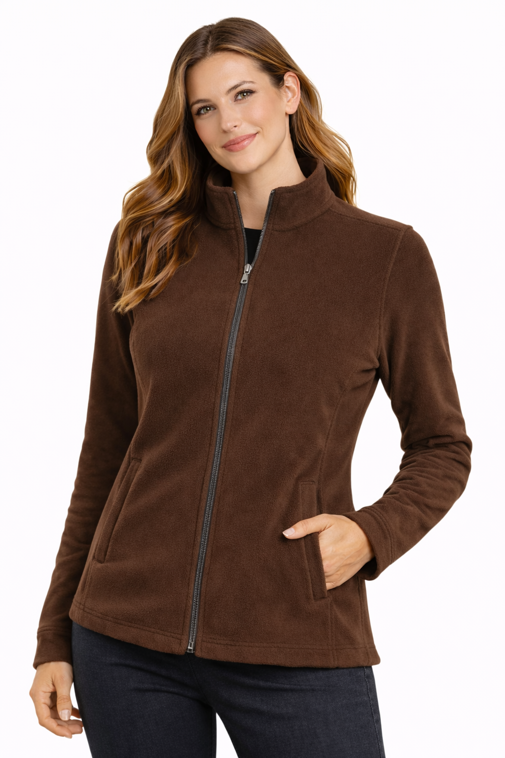 Soul Armor Solid Full Zip Fleece Winter Womens Jacket