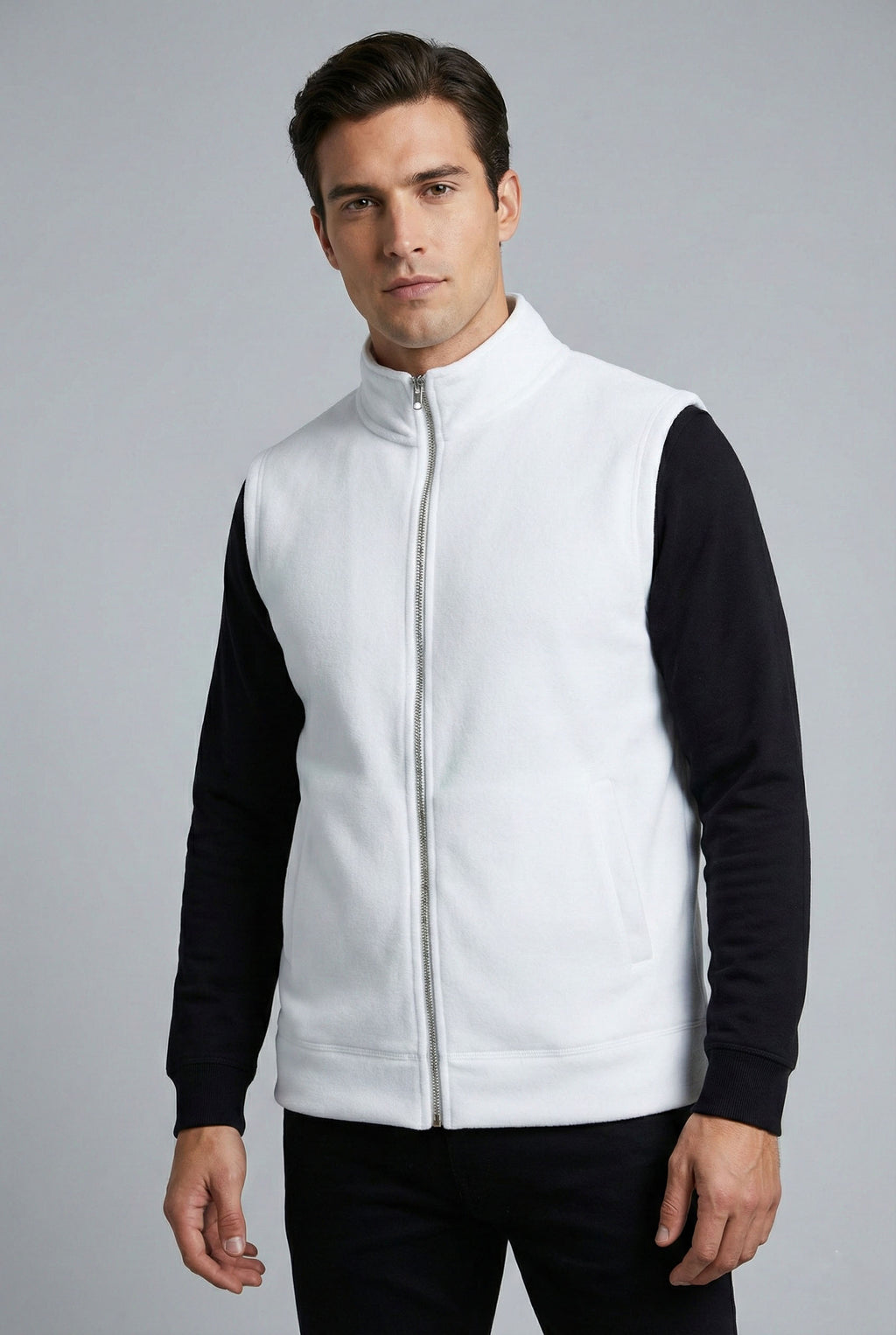 Soul Armor Mens Solid High Neck Sleeveless Outerwear Jacket