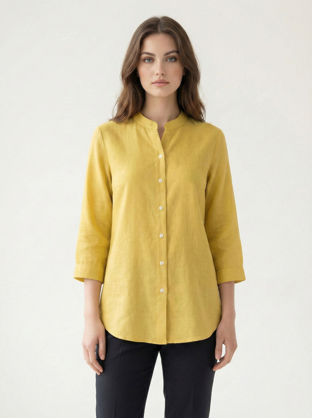 Soul Armor Ladies Solid Shirt with Classic Button Placket and Full Sleeves